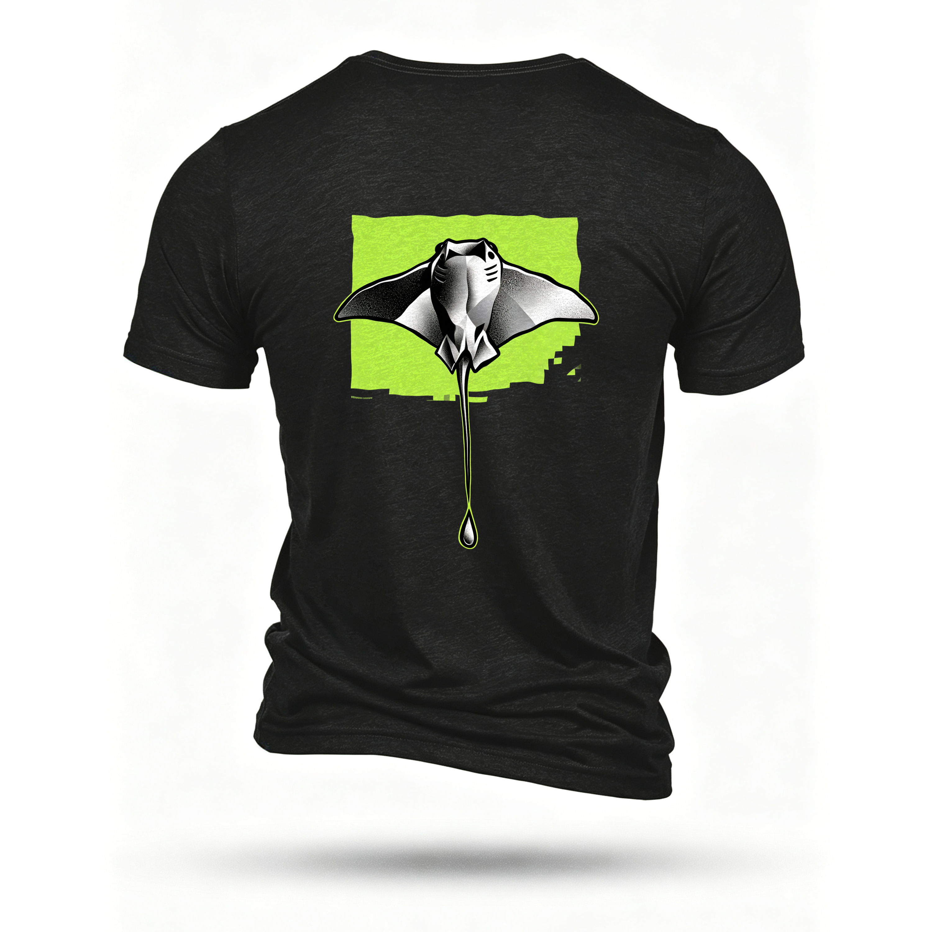 Black T-shirt, back print