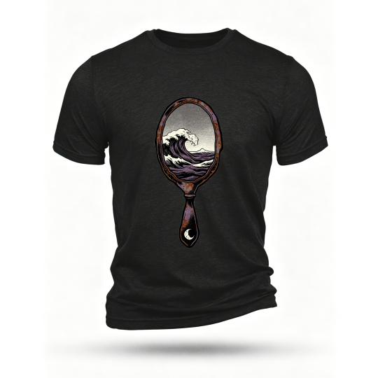 Black T-shirt, front print