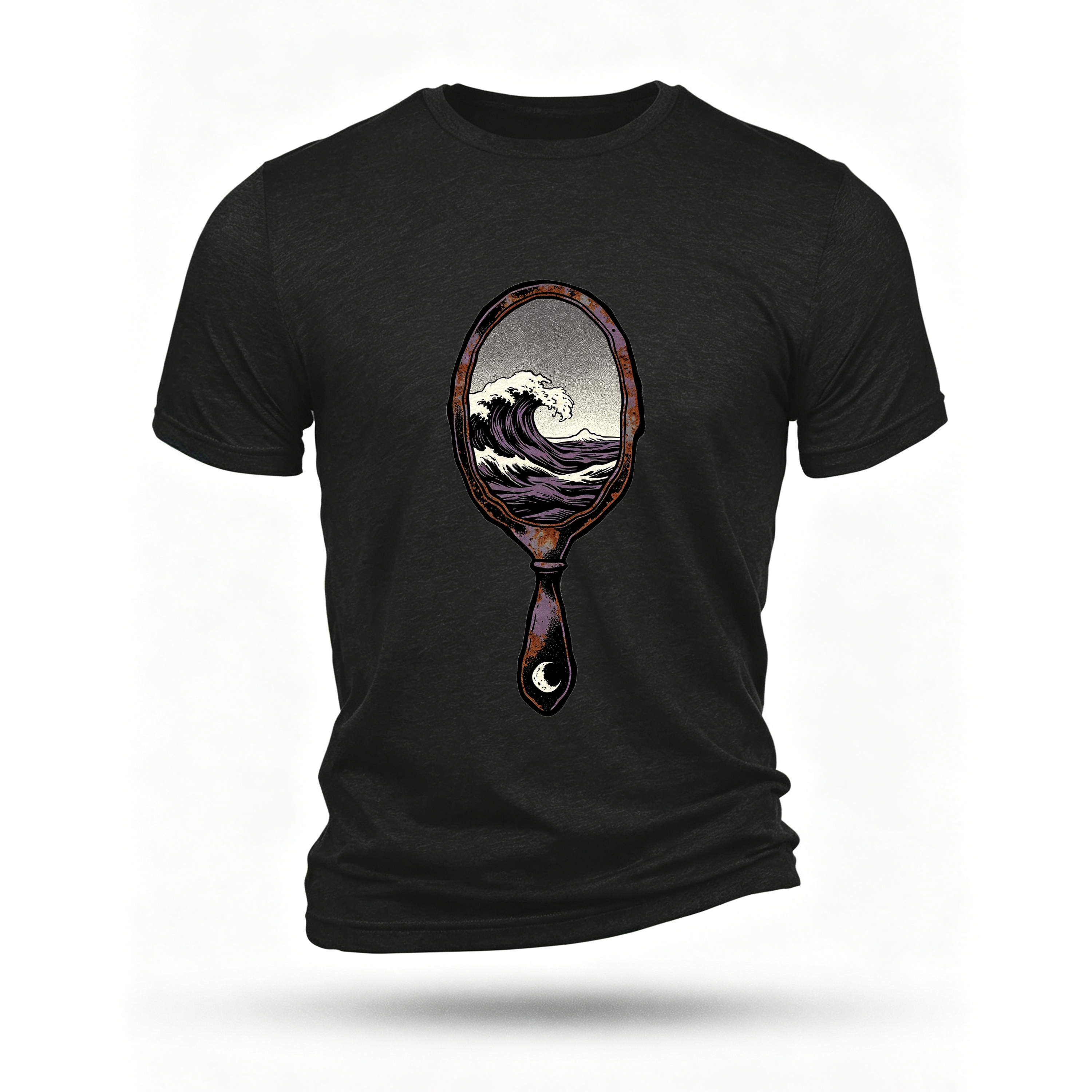 Black T-shirt, front print