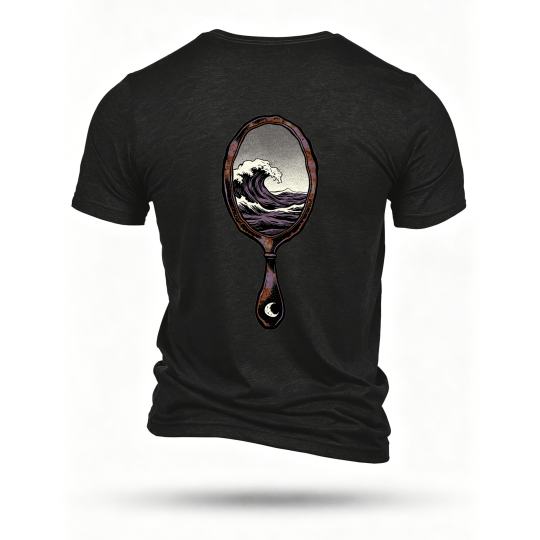 Black T-shirt, back print