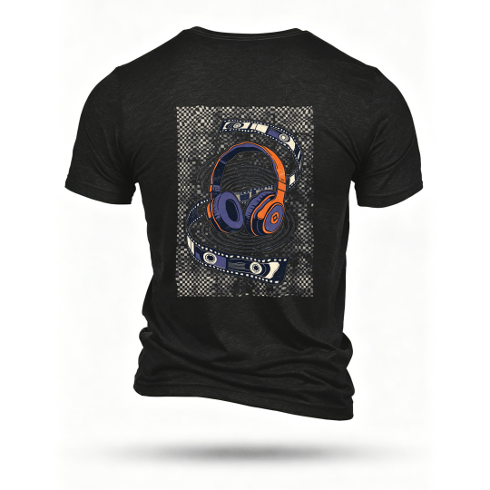 Black T-shirt, back print