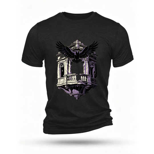 Black T-shirt, front print