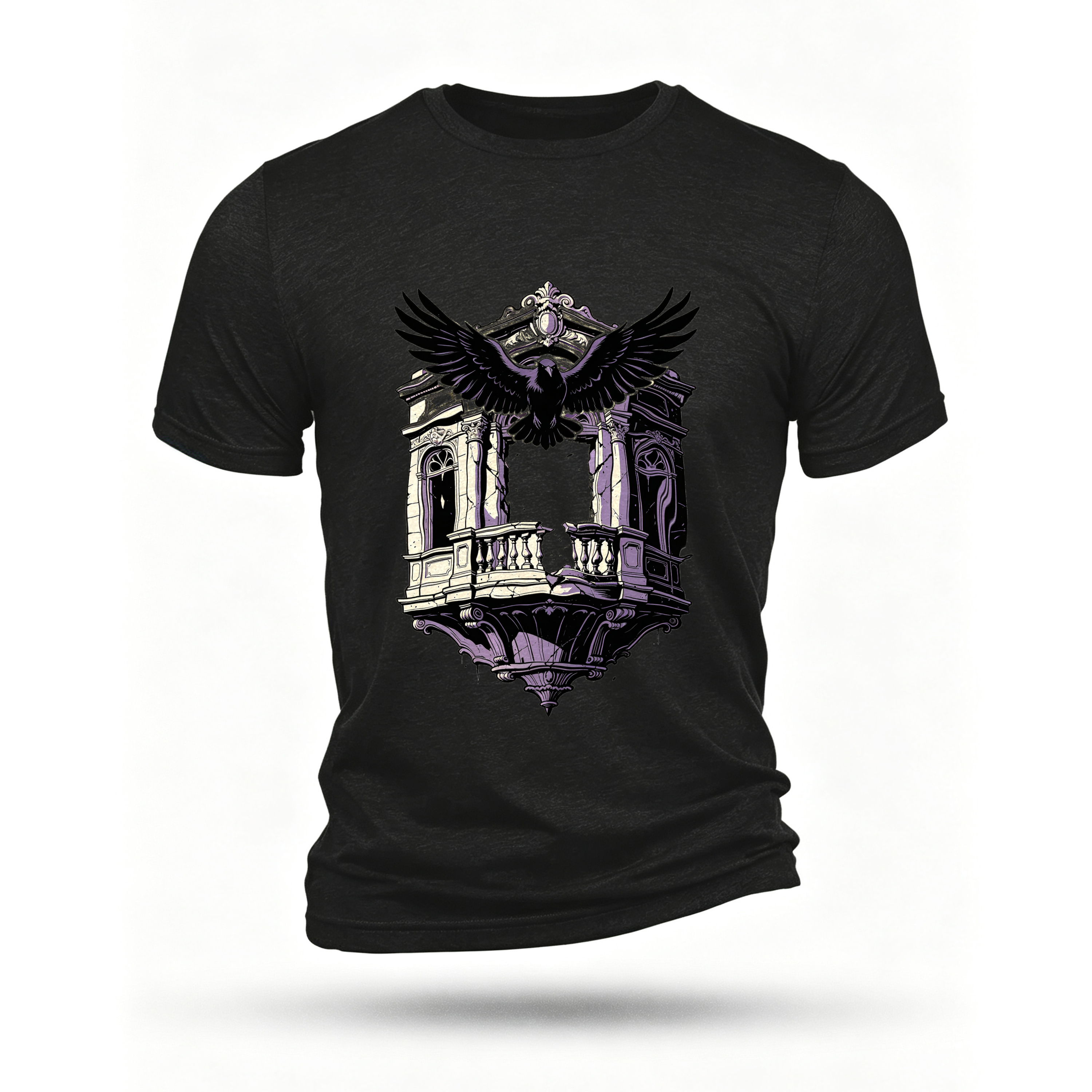 Black T-shirt, front print