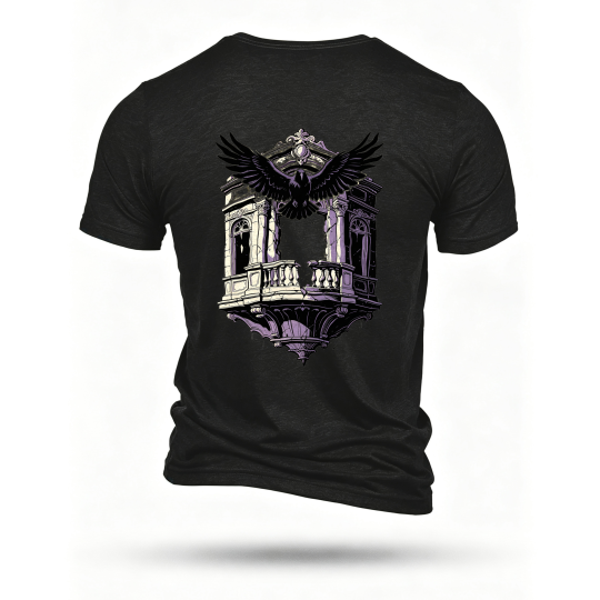 Black T-shirt, back print