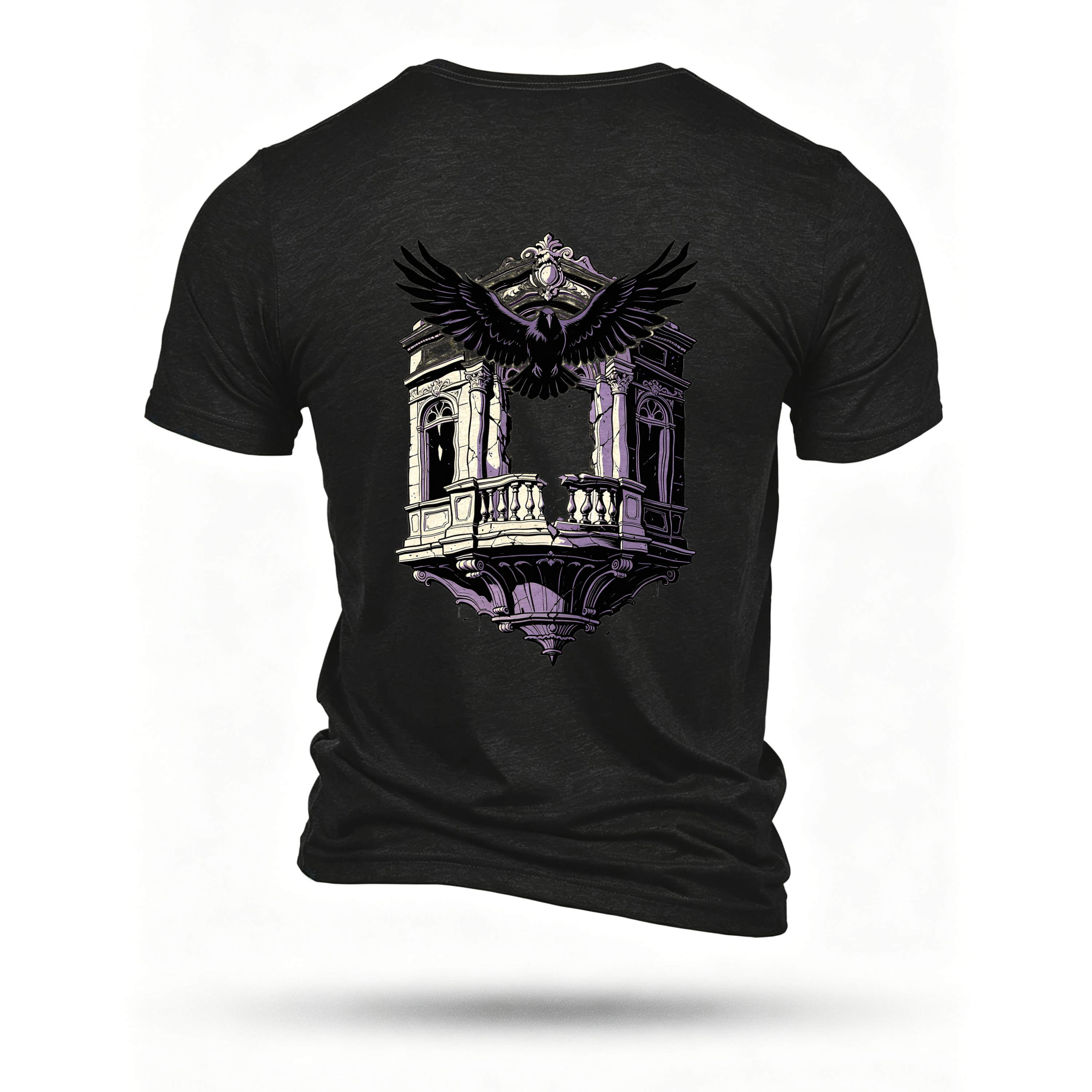 Black T-shirt, back print
