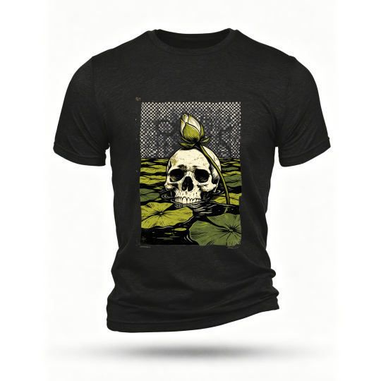 Black T-shirt, front print