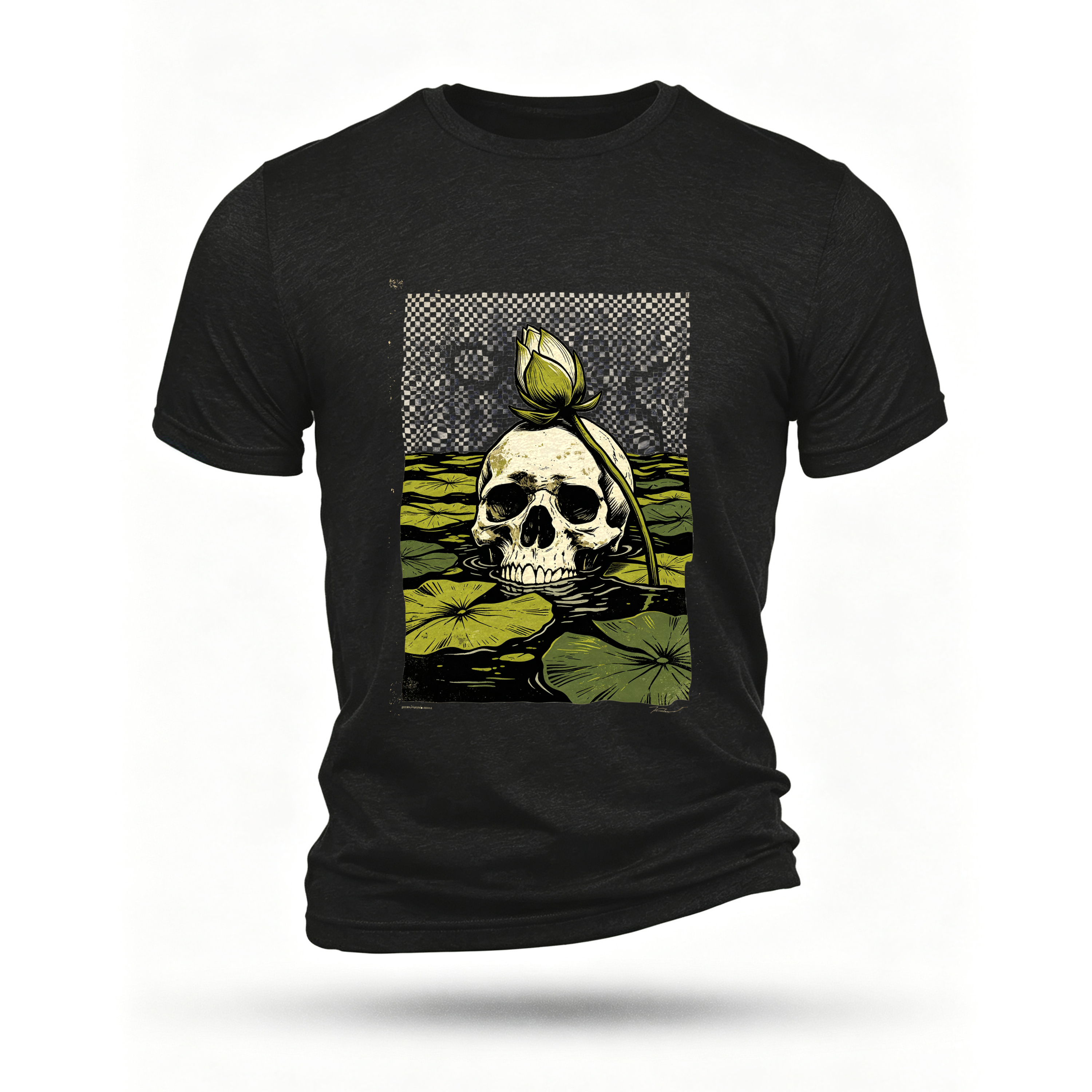 Black T-shirt, front print