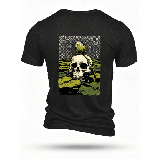 Black T-shirt, back print