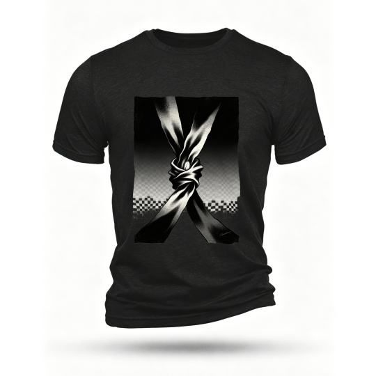 Black T-shirt, front print