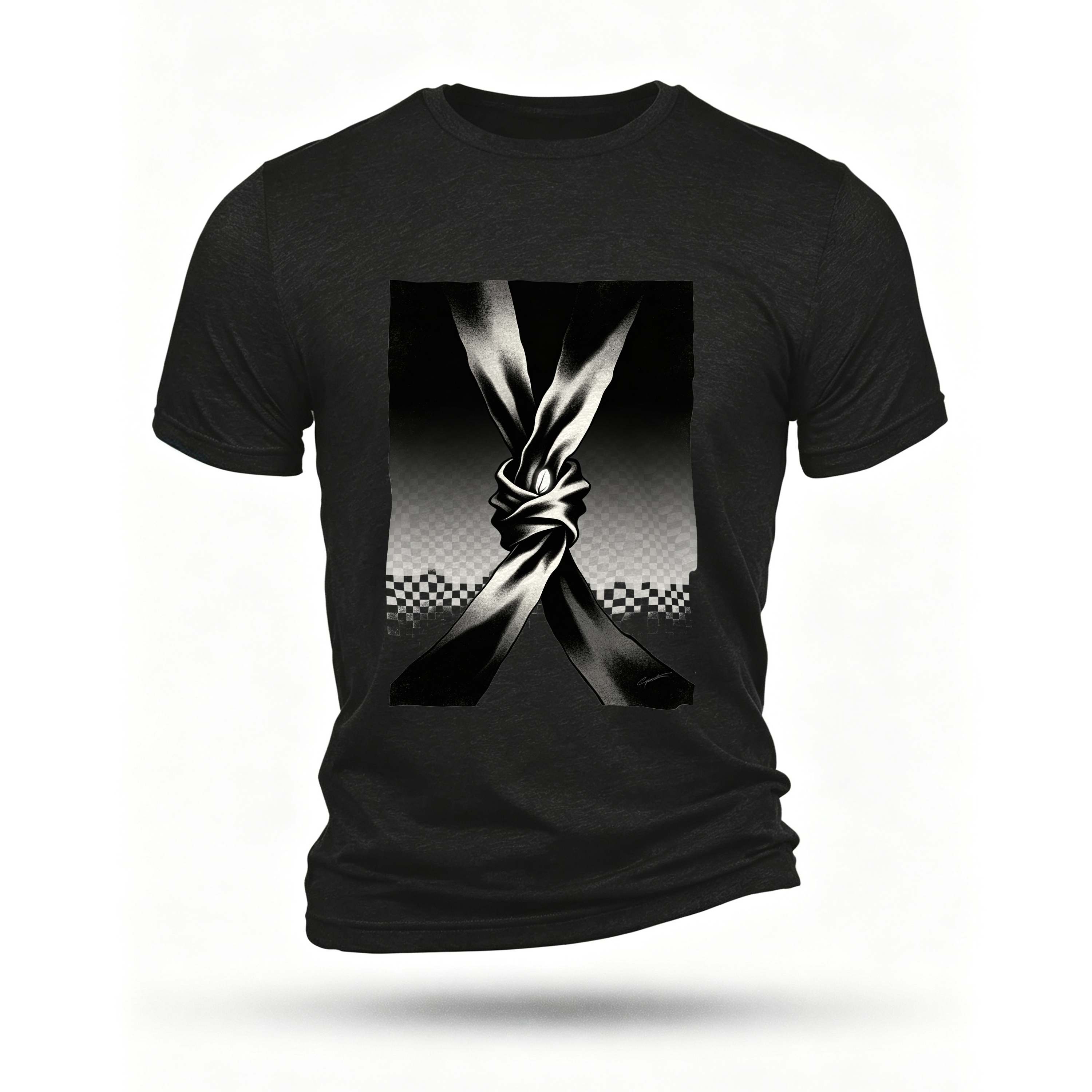 Black T-shirt, front print