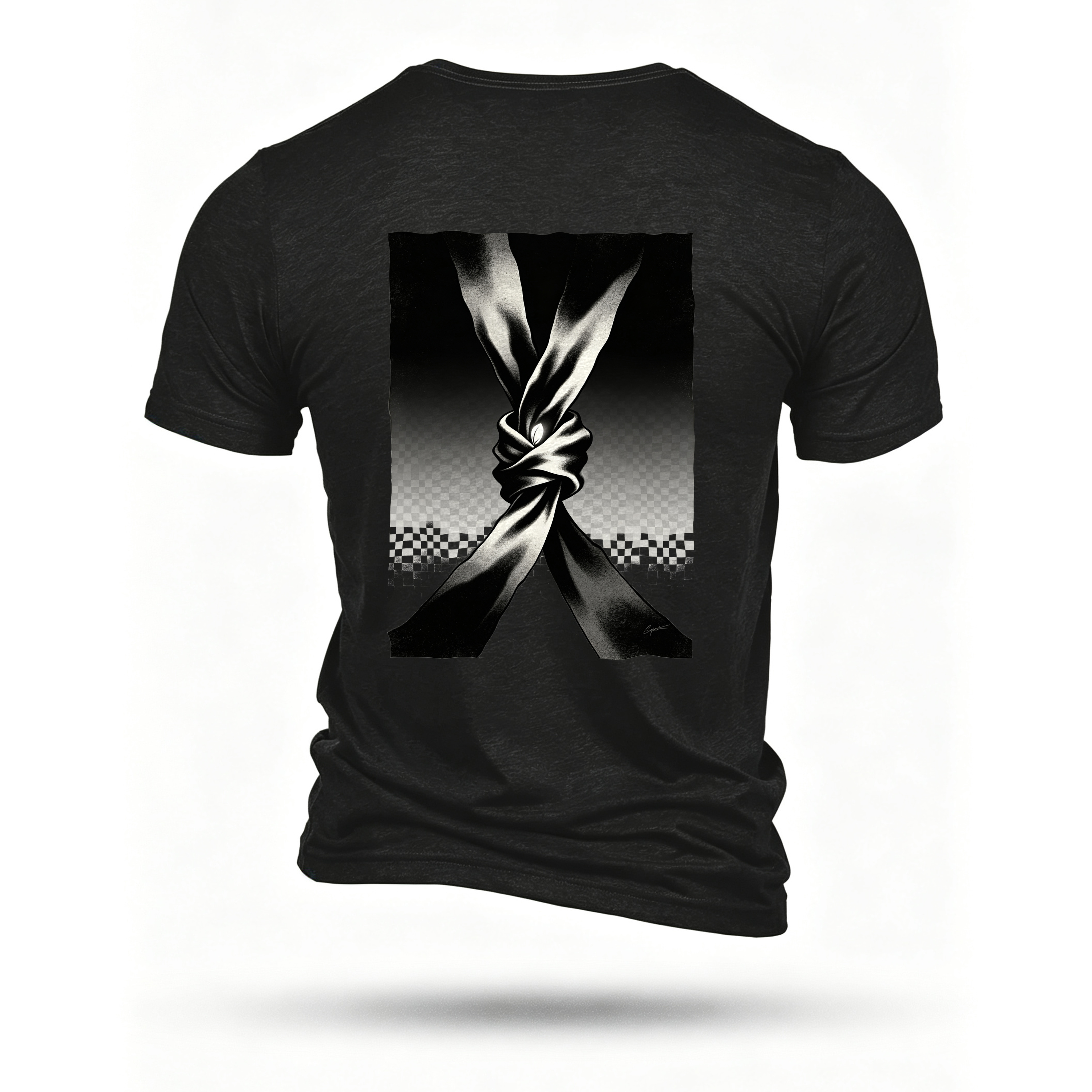 Black T-shirt, back print