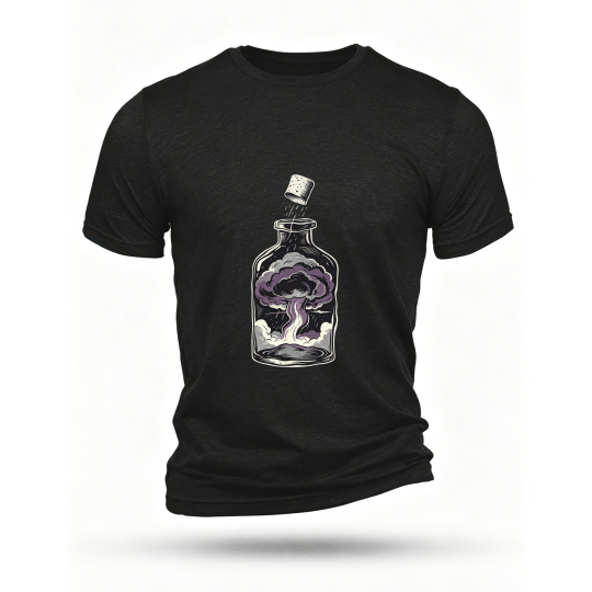 Black T-shirt, front print