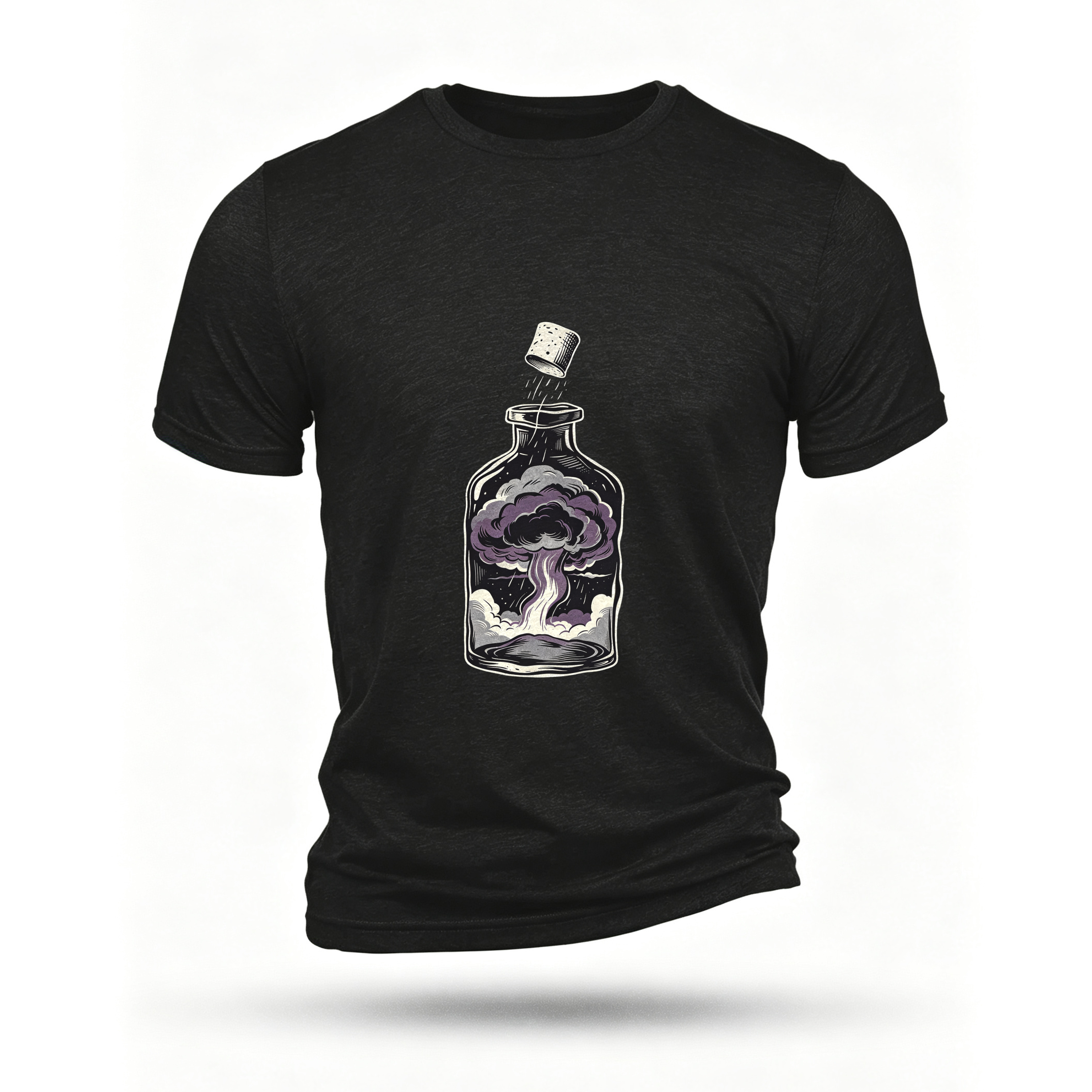 Black T-shirt, front print