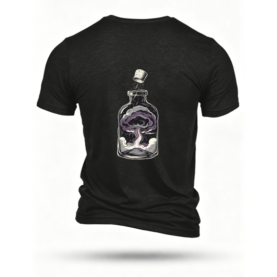 Black T-shirt, back print