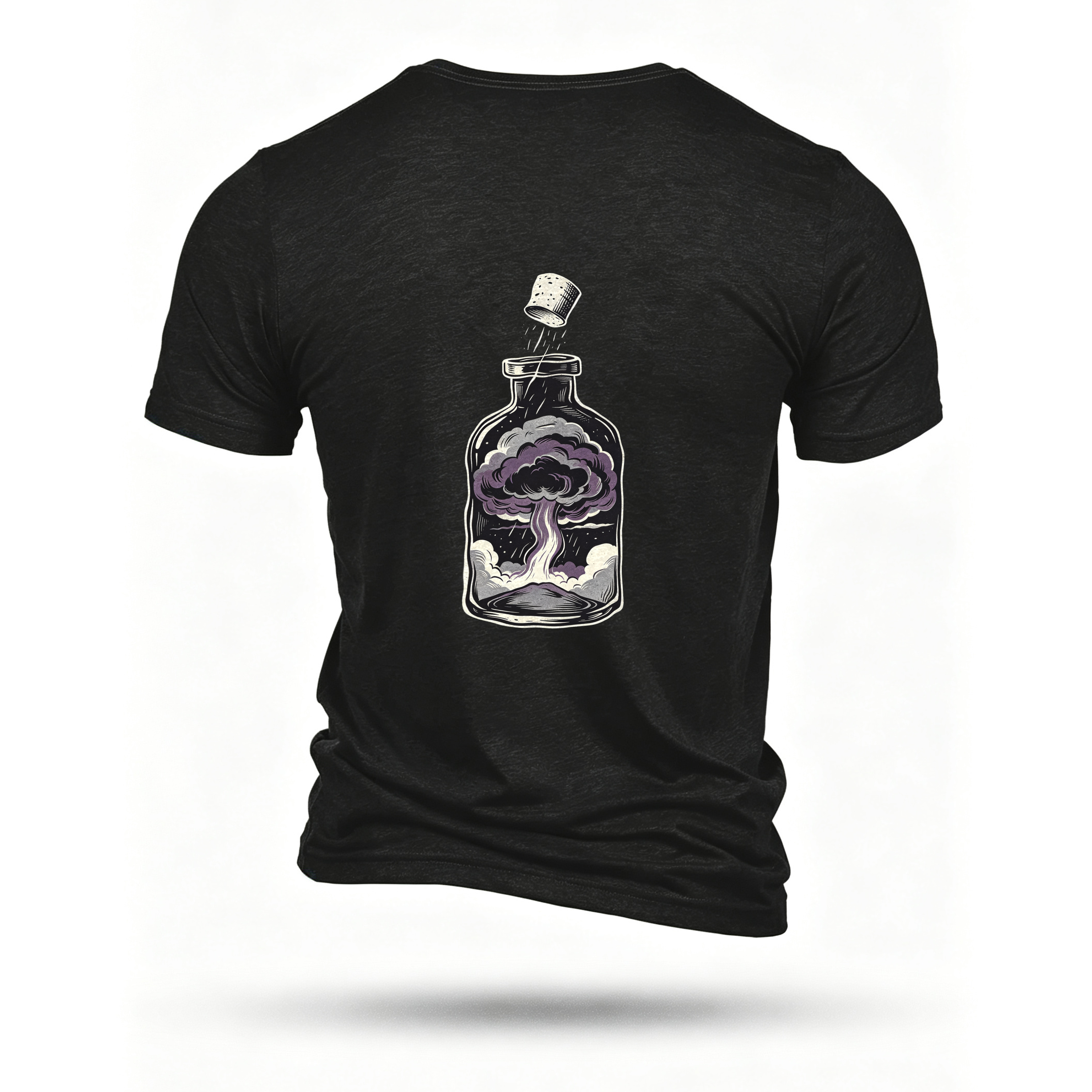 Black T-shirt, back print