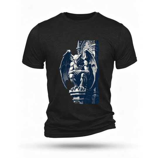 Black T-shirt, front print