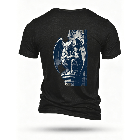 Black T-shirt, back print