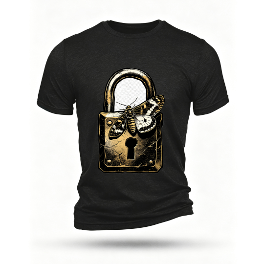 Black T-shirt, front print