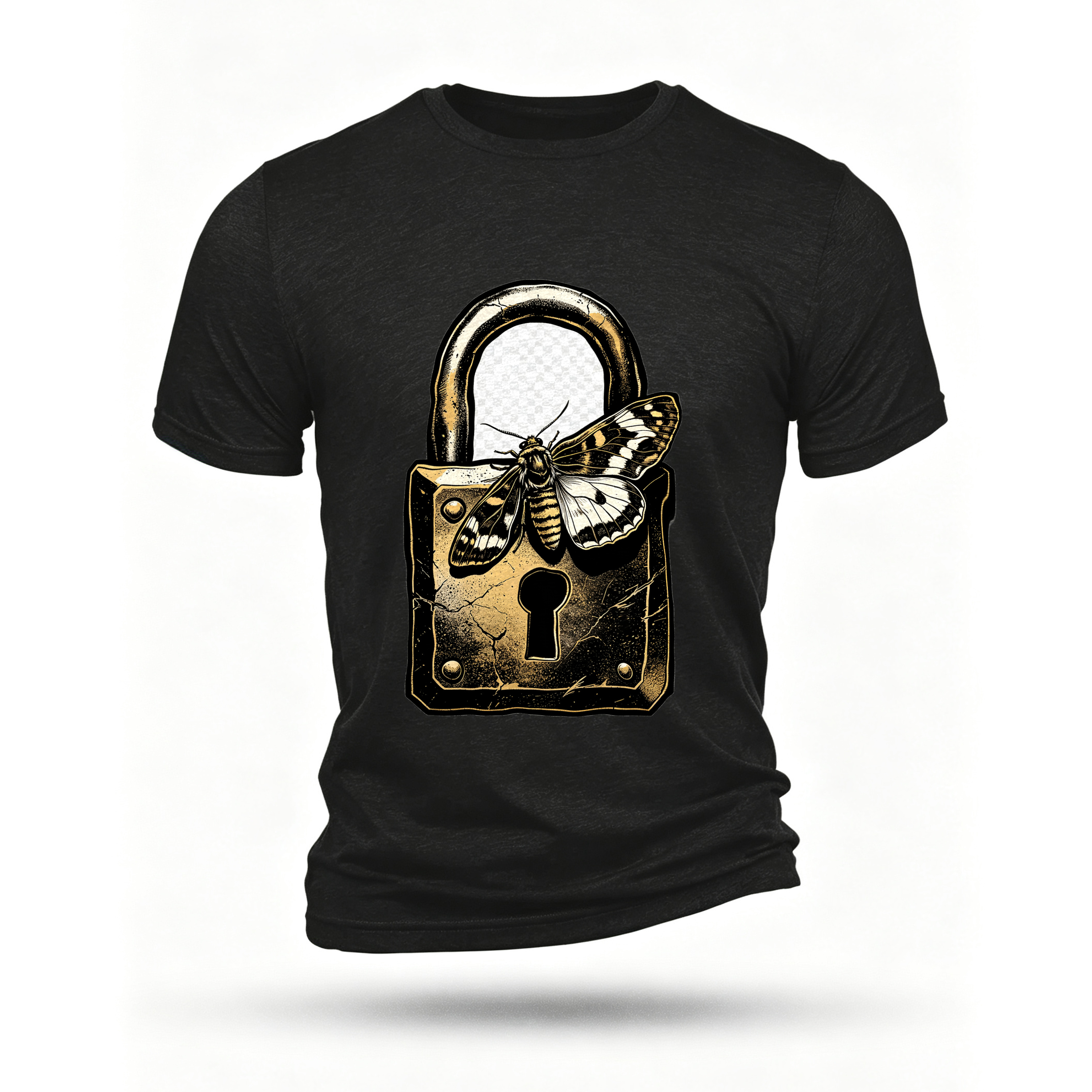 Black T-shirt, front print