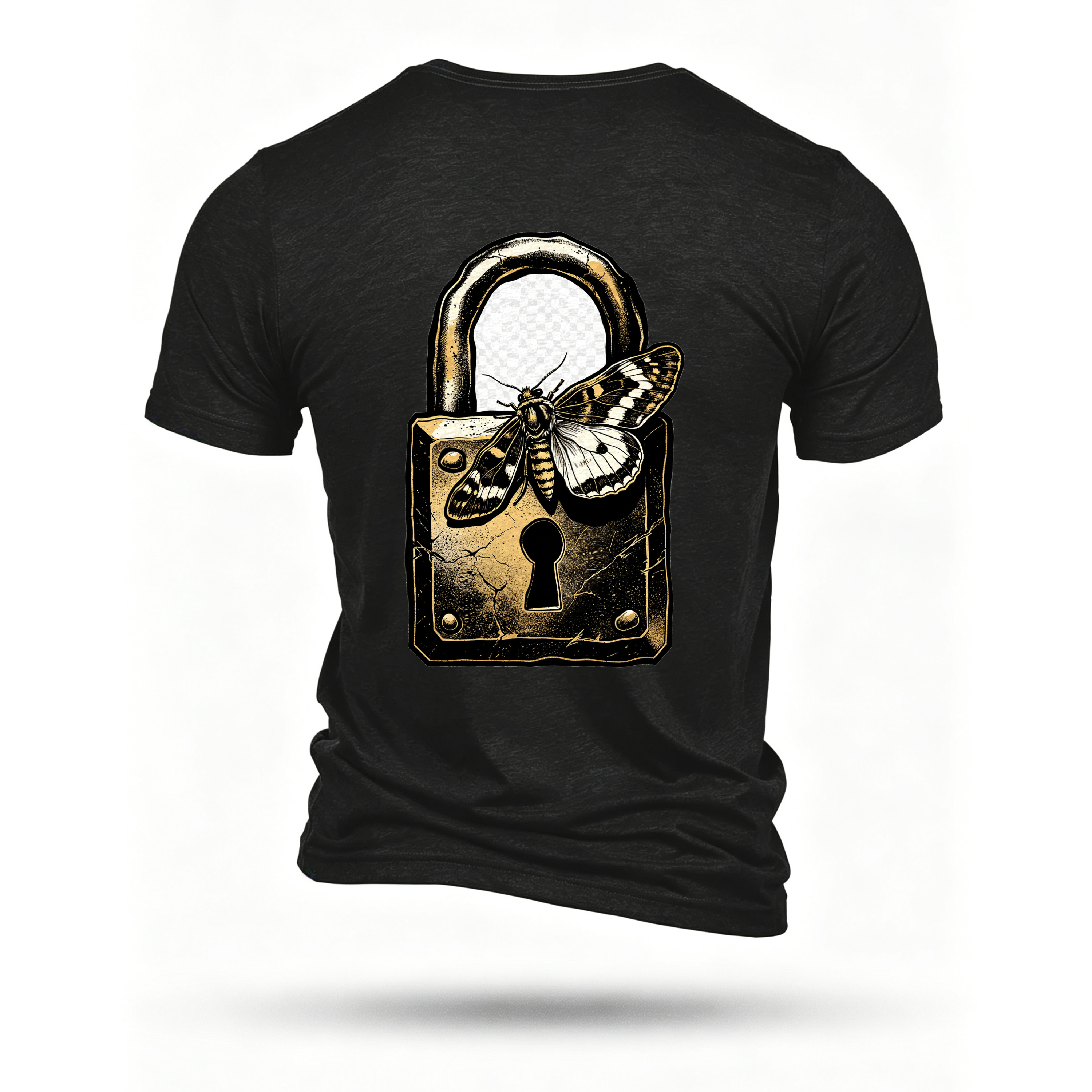 Black T-shirt, back print