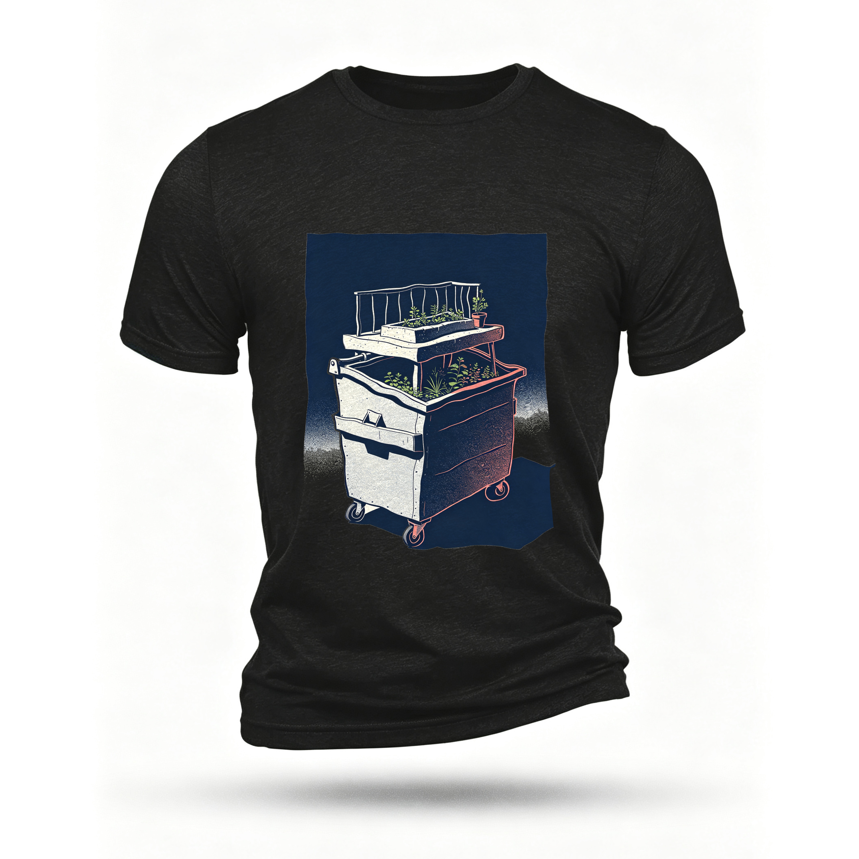 Black T-shirt, front print