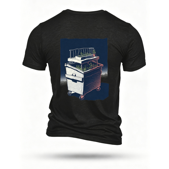 Black T-shirt, back print