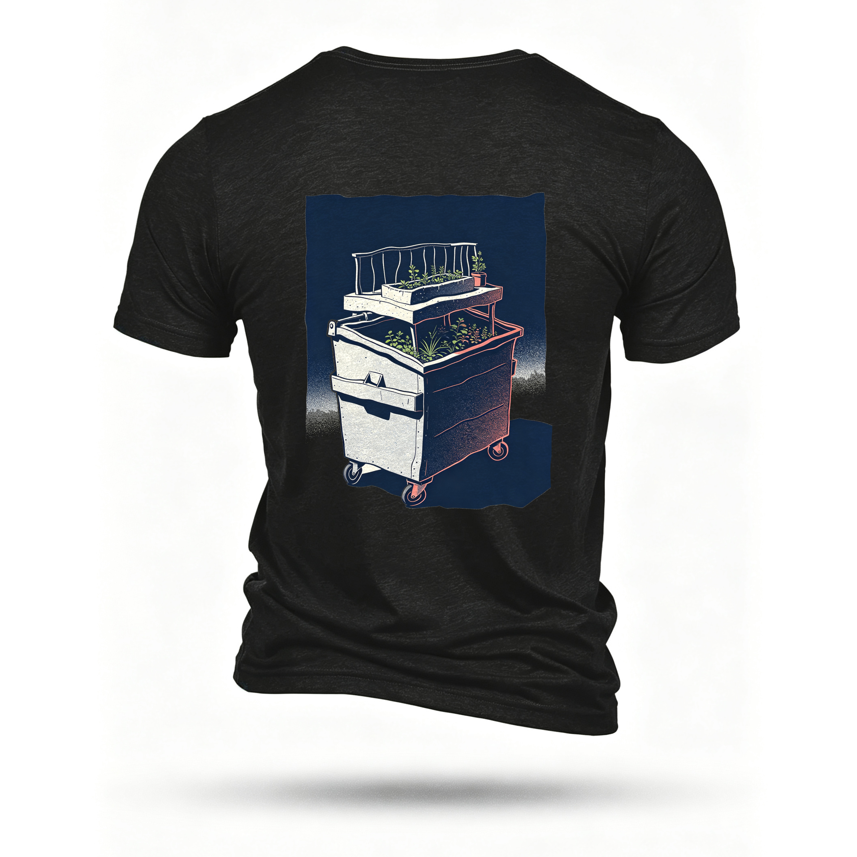 Black T-shirt, back print