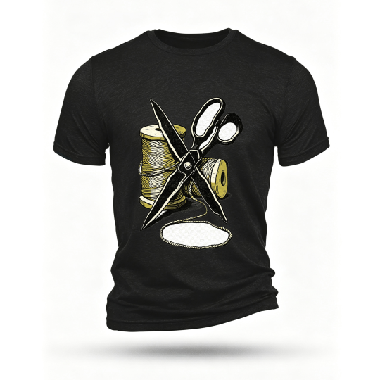 Black T-shirt, front print