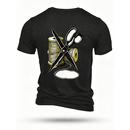 Black T-shirt, back print