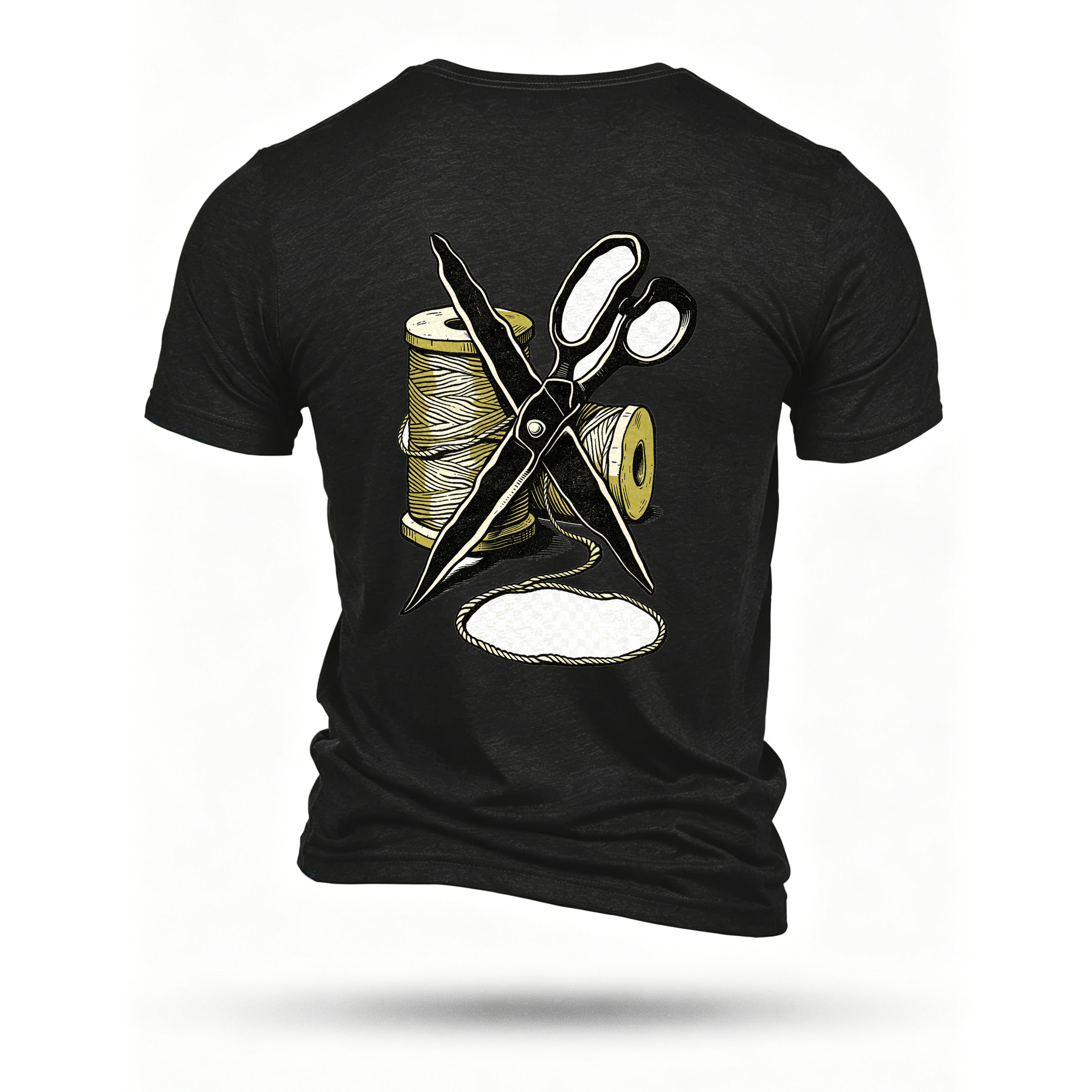 Black T-shirt, back print