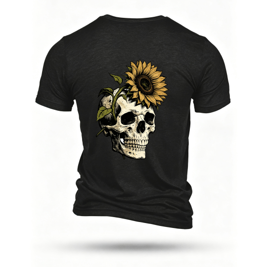 Black T-shirt, back print