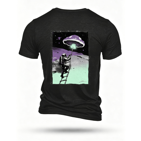 Black T-shirt, back print