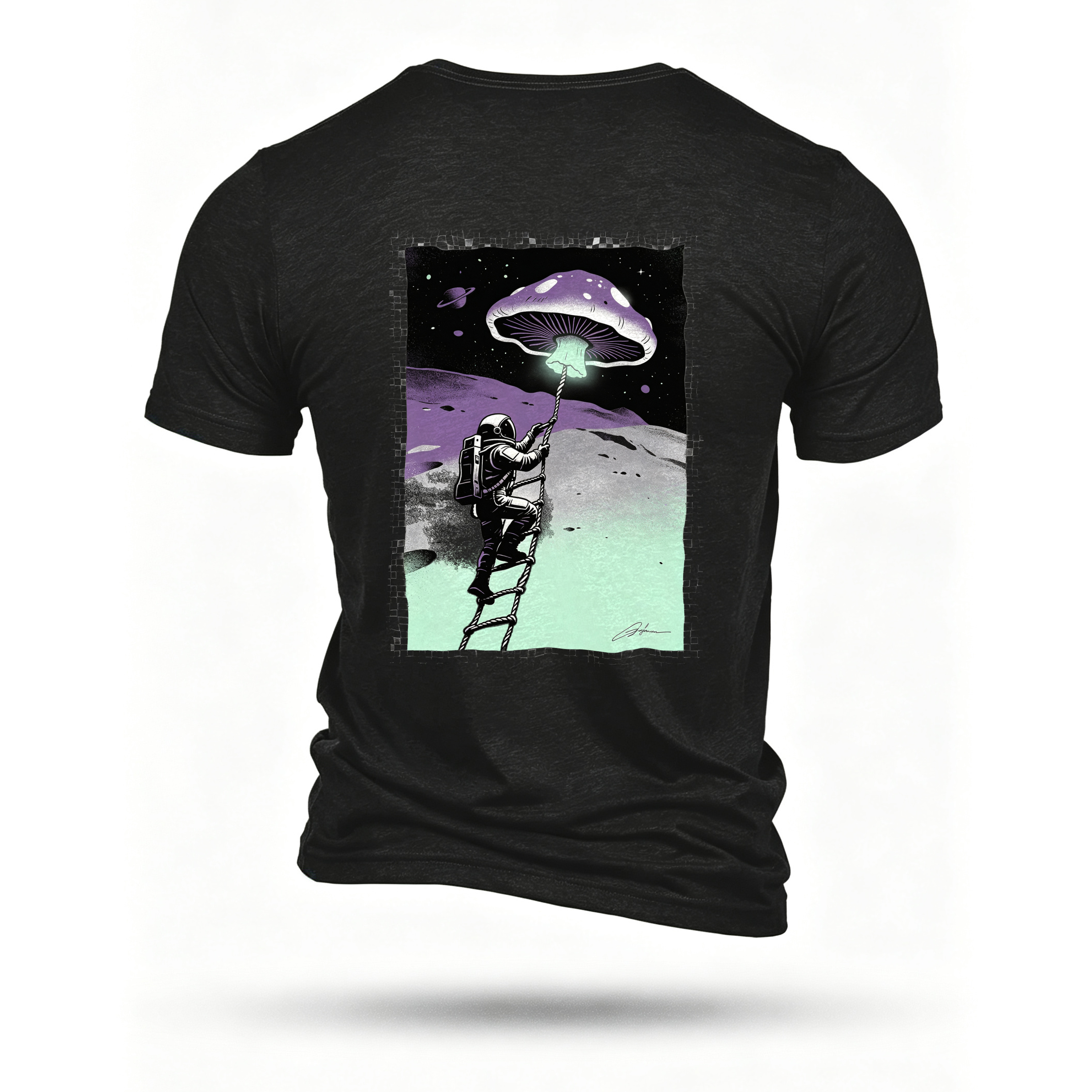 Black T-shirt, back print