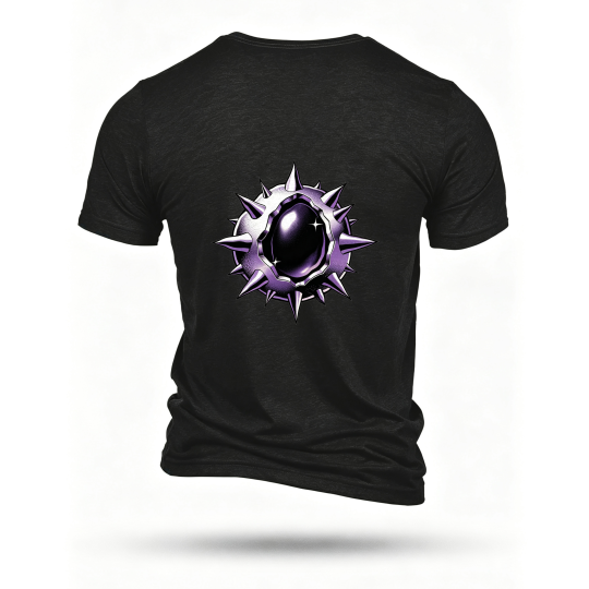 Black T-shirt, back print