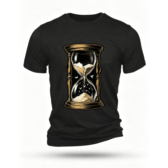 Black T-shirt, front print