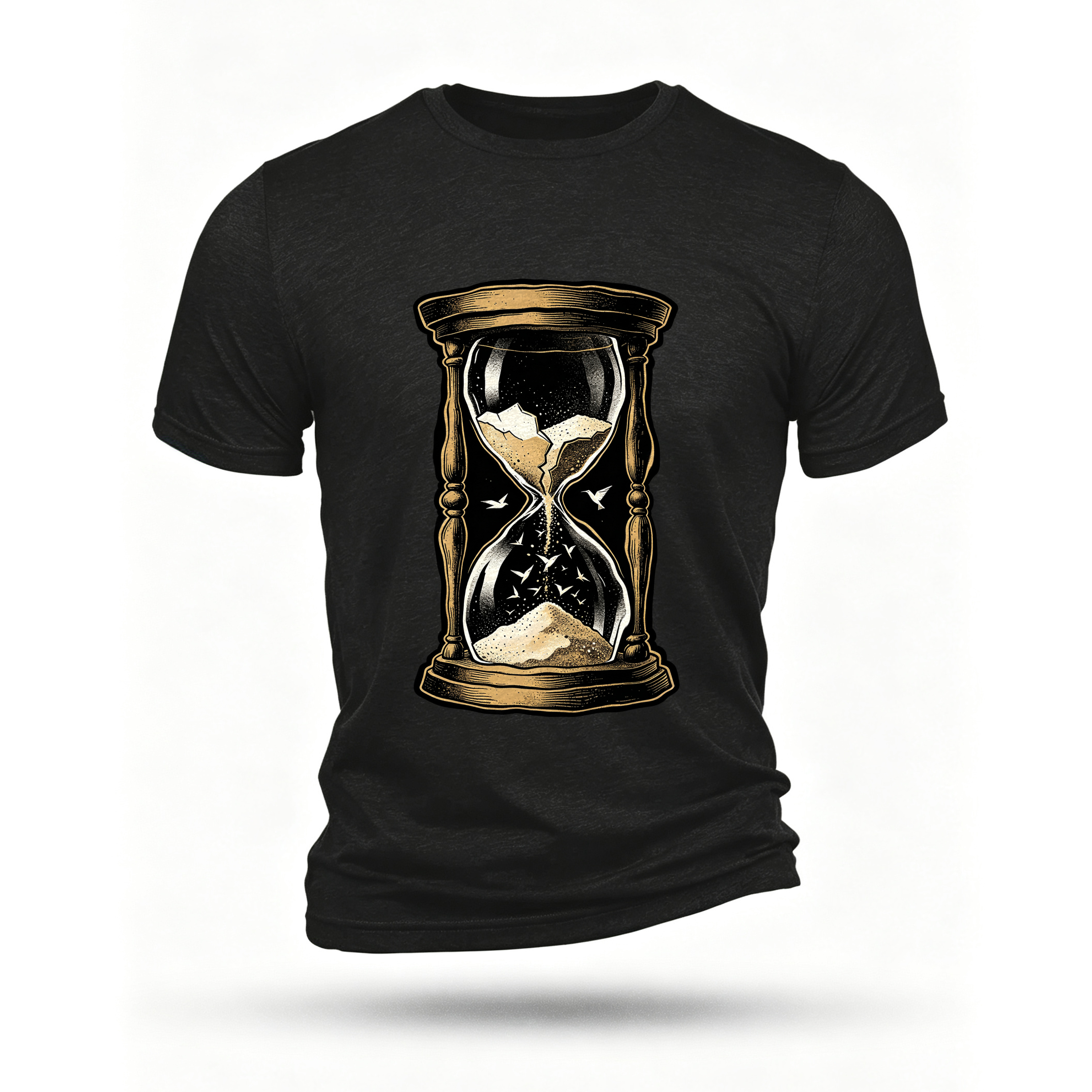 Black T-shirt, front print