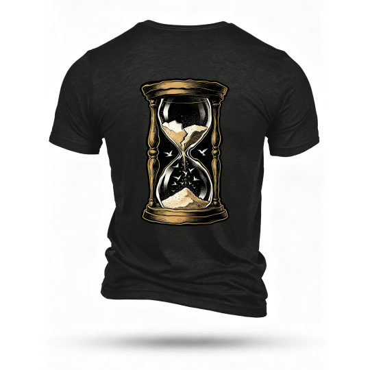 Black T-shirt, back print