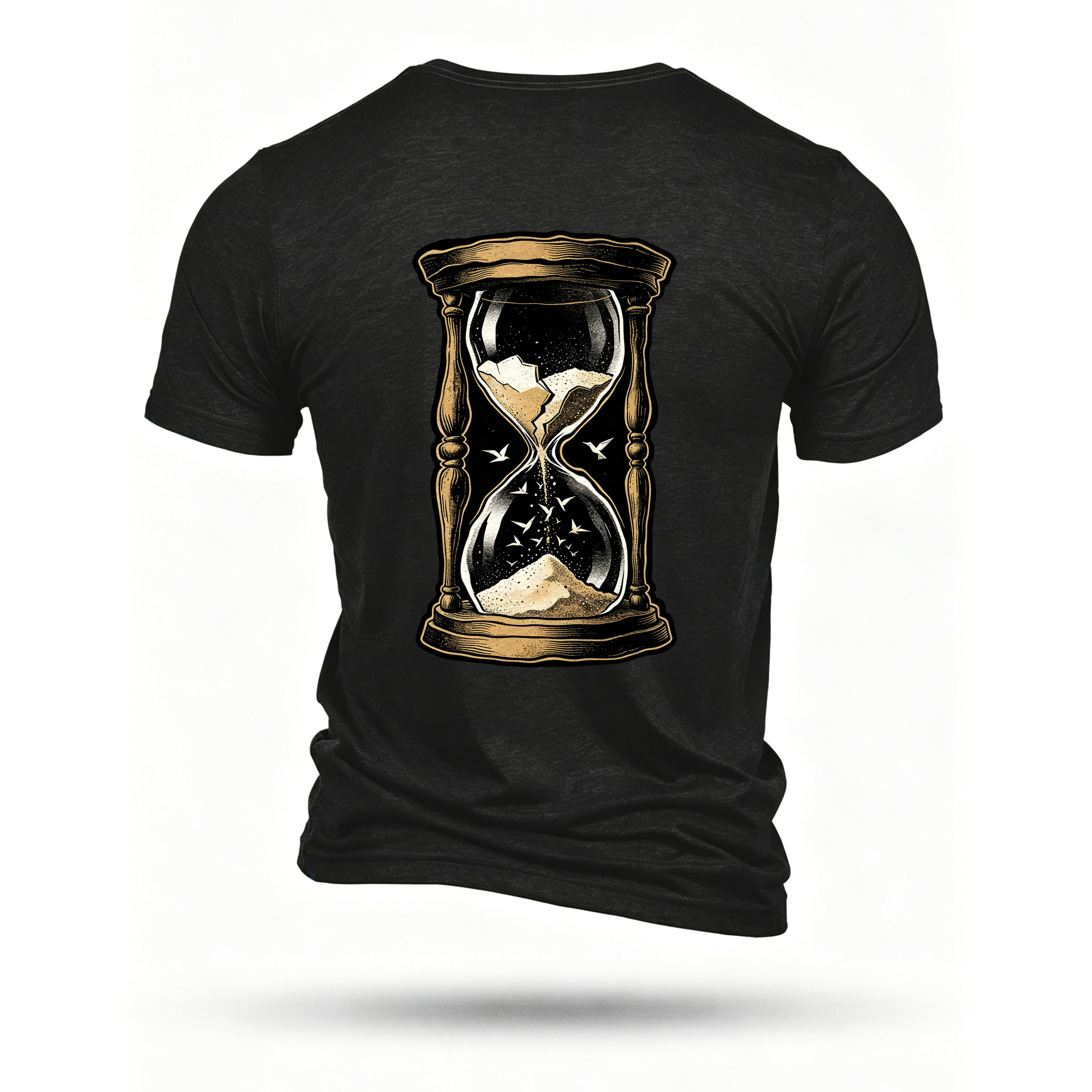 Black T-shirt, back print