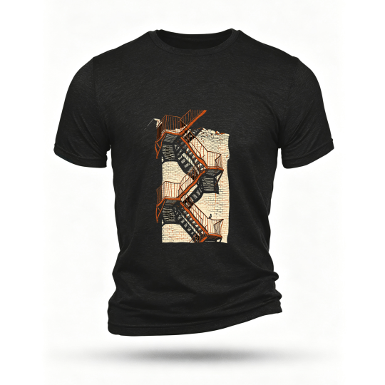 Black T-shirt, front print