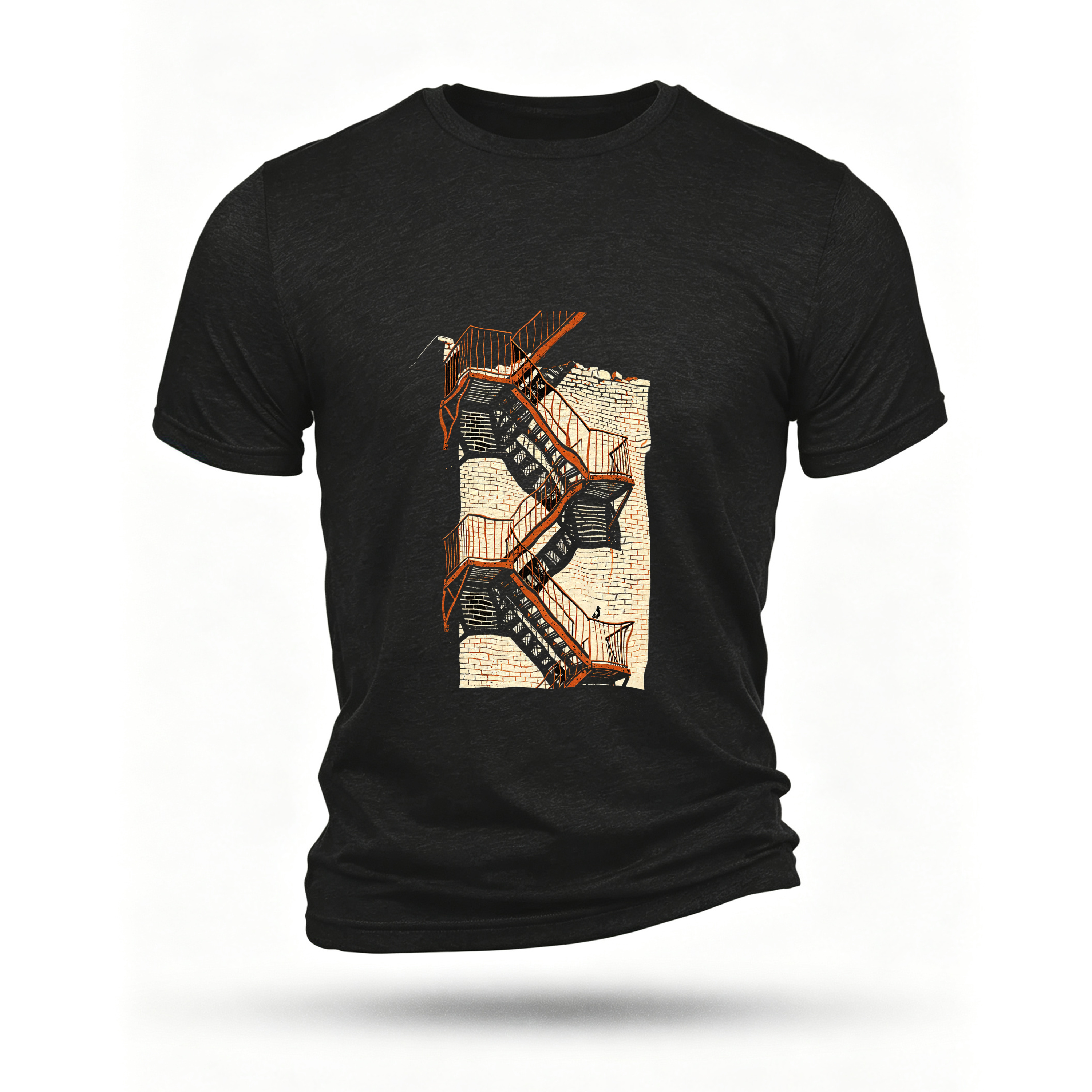 Black T-shirt, front print