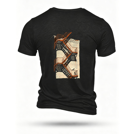 Black T-shirt, back print