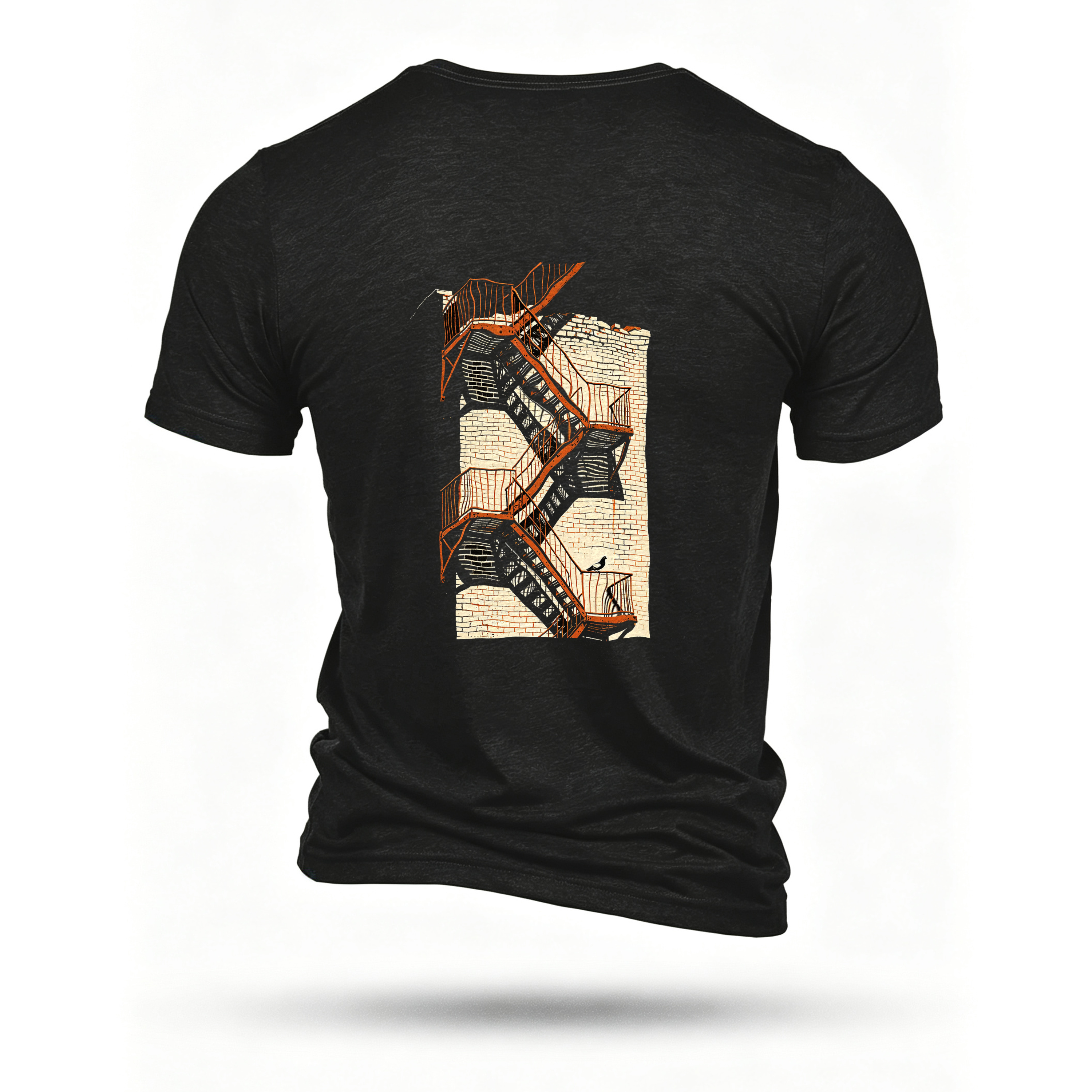 Black T-shirt, back print