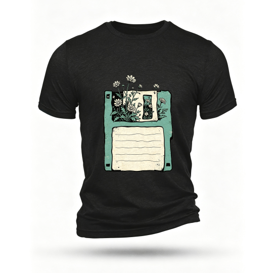 Black T-shirt, front print