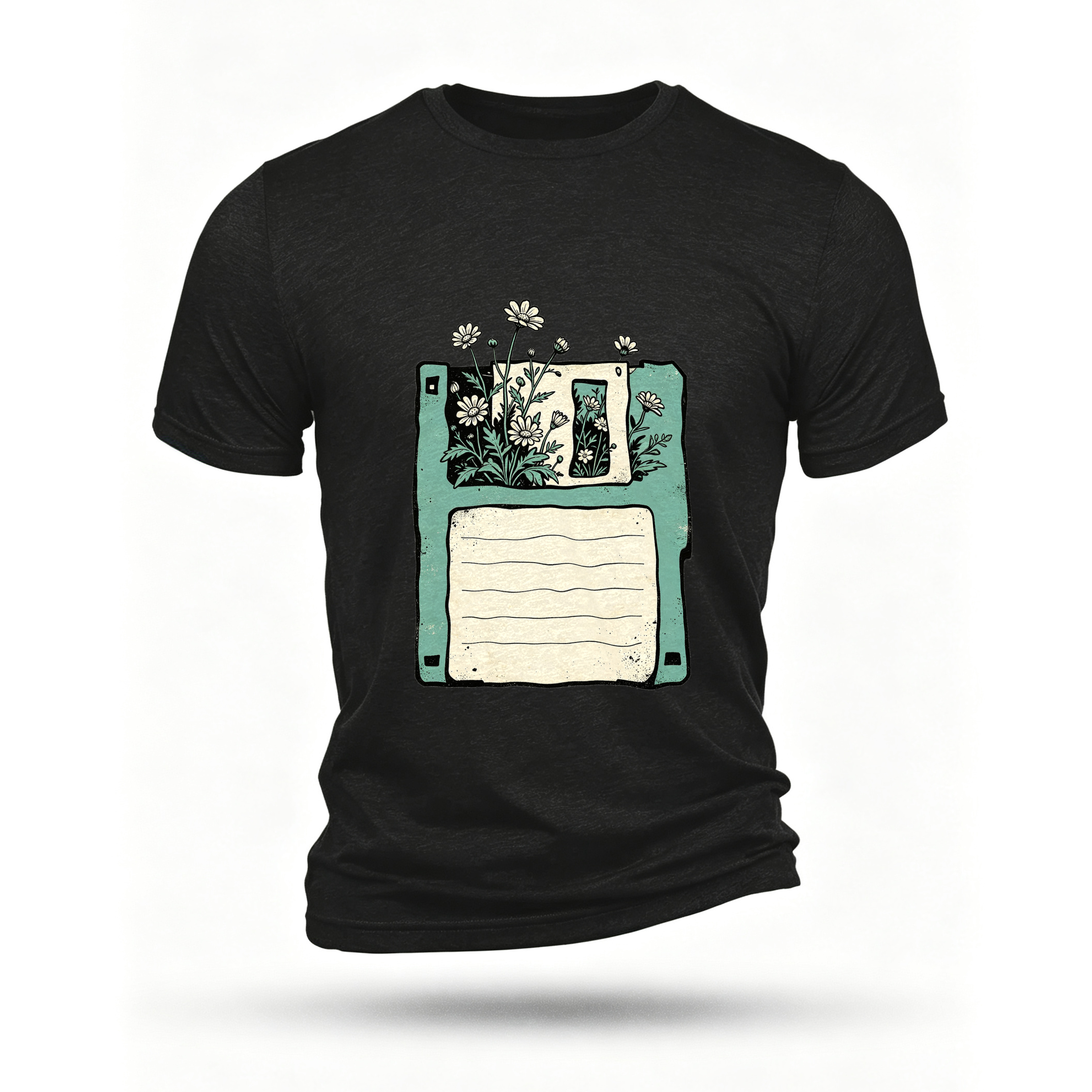 Black T-shirt, front print