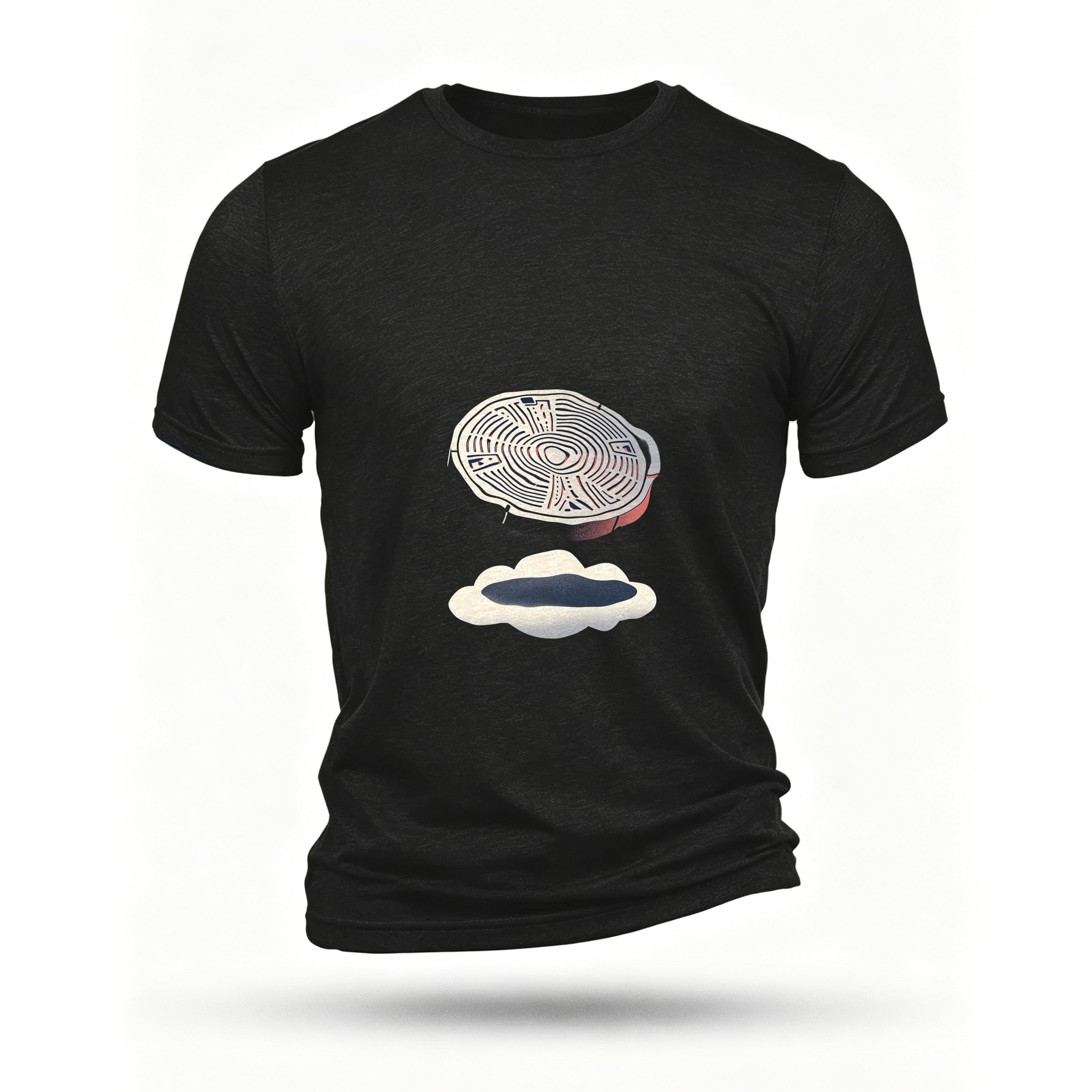 Black T-shirt, front print