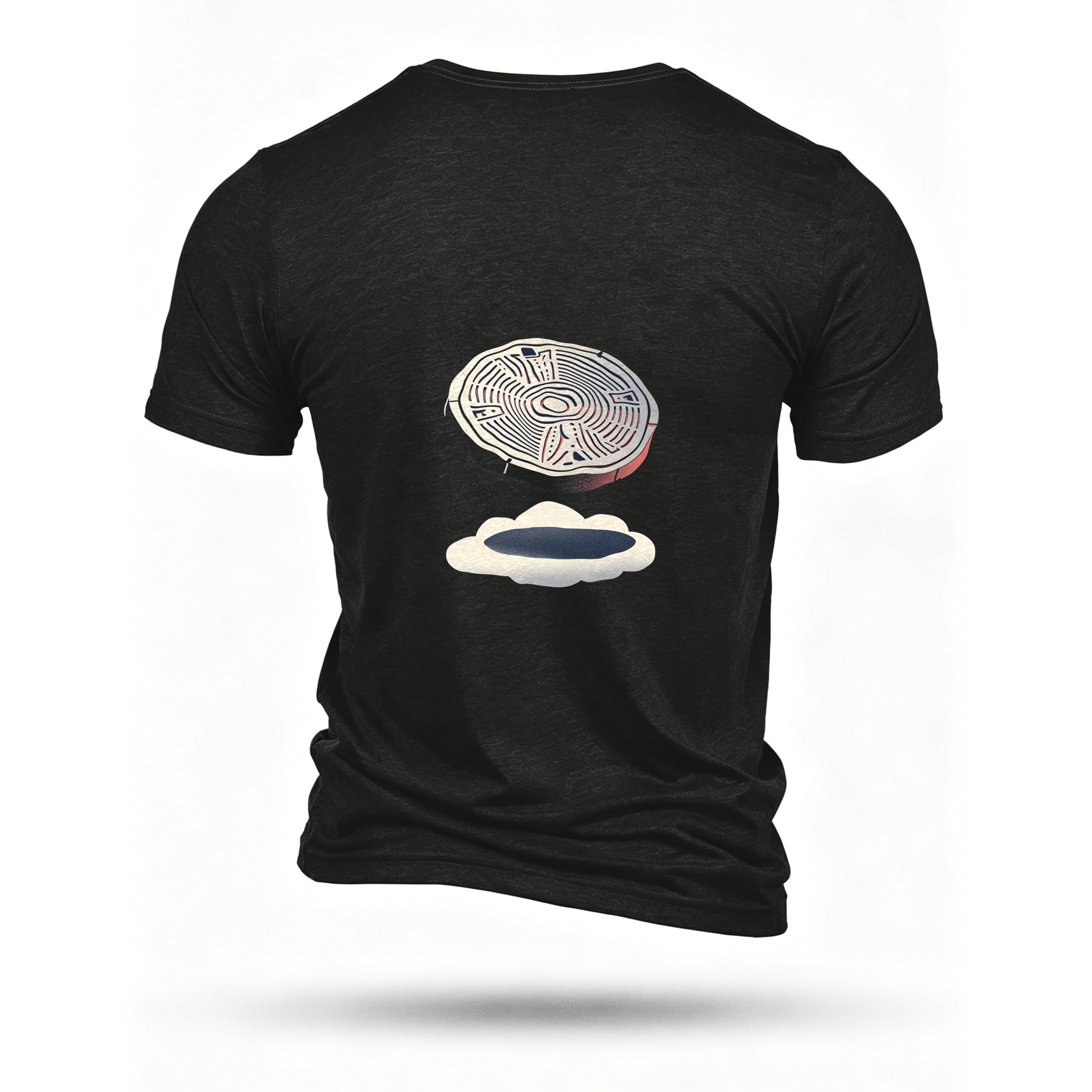 Black T-shirt, back print