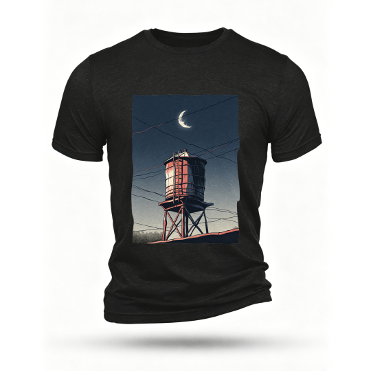 Black T-shirt, front print
