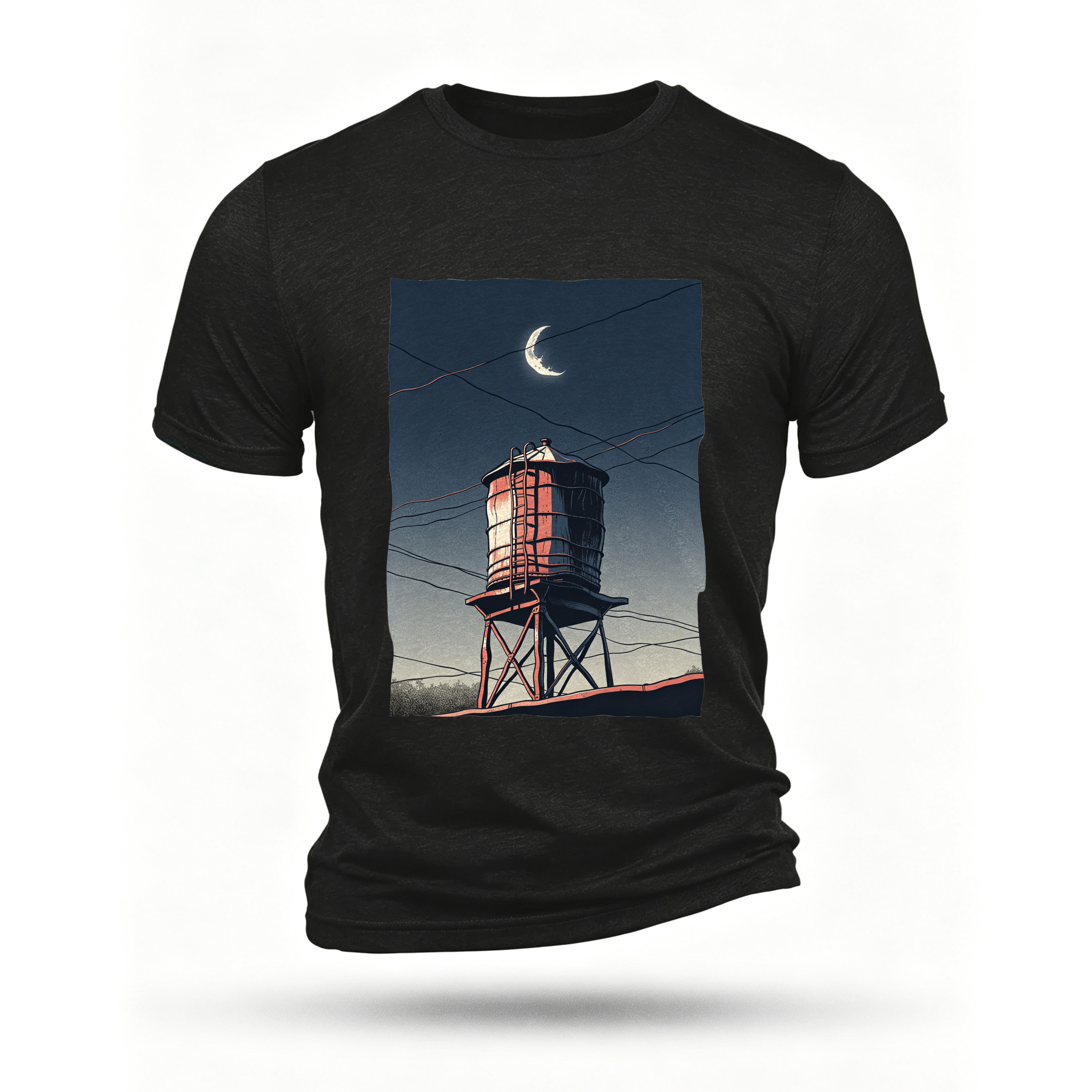 Black T-shirt, front print