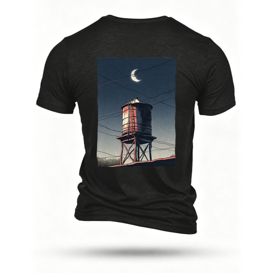 Black T-shirt, back print