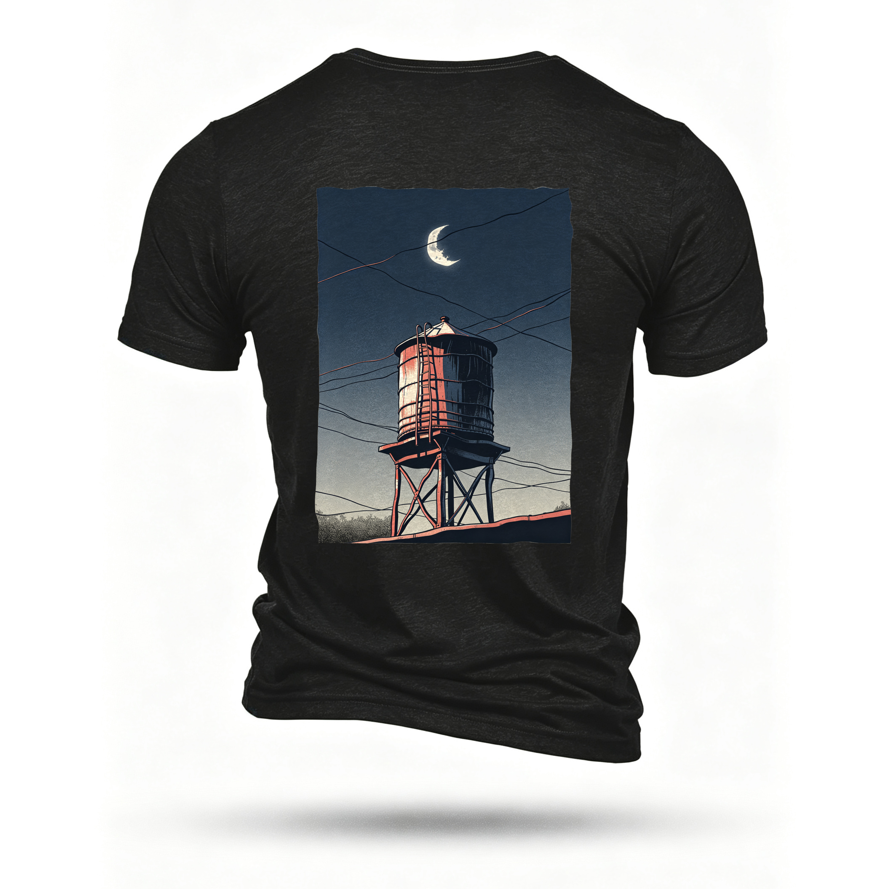 Black T-shirt, back print
